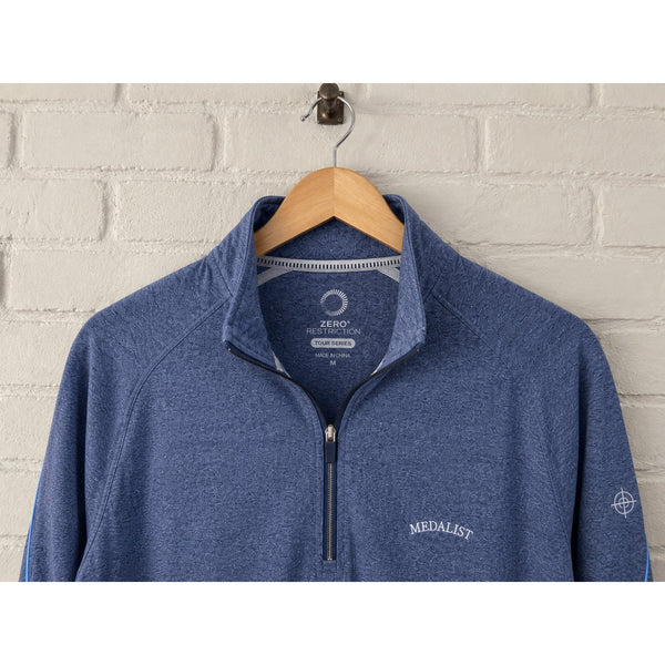 Zero Restriction Medalist Golf Club Tour Series 1/2 Zip Pullover Blue M EUC
