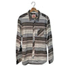 Flint & Tinder Mens Cotton Shirt Brown/Gray Striped Large Made in USA