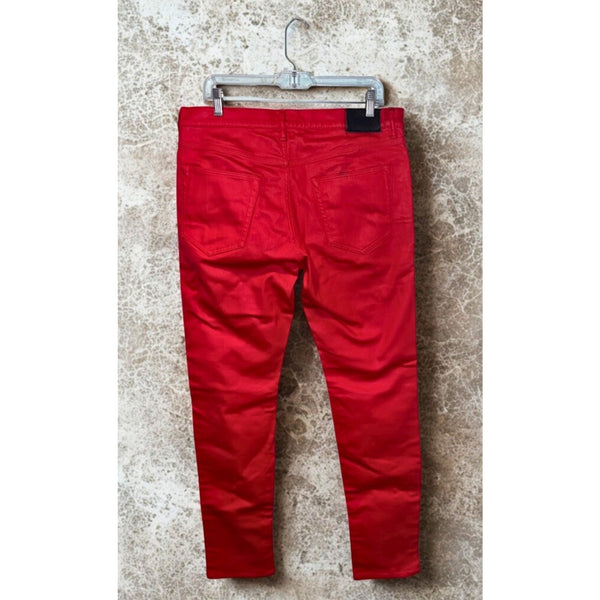Purple Brand P001 Red Patent Leather Film Jeans Men’s 34x33 Skinny Low Rise