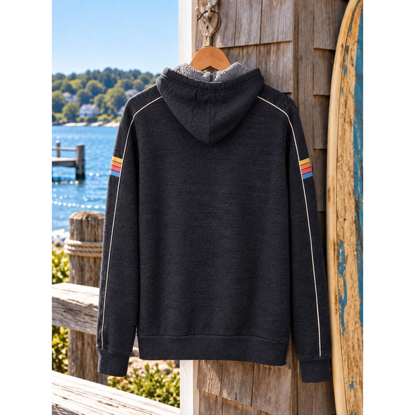 Marine Layer Banks Varsity Hoodie Men's Medium Navy Tri-Blend Pullover NWOT