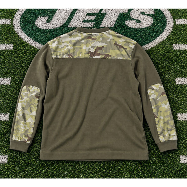 New York Jets NFL Nike Salute to Service Thermal 1/4 Zip Henley Olive Sz 3XL