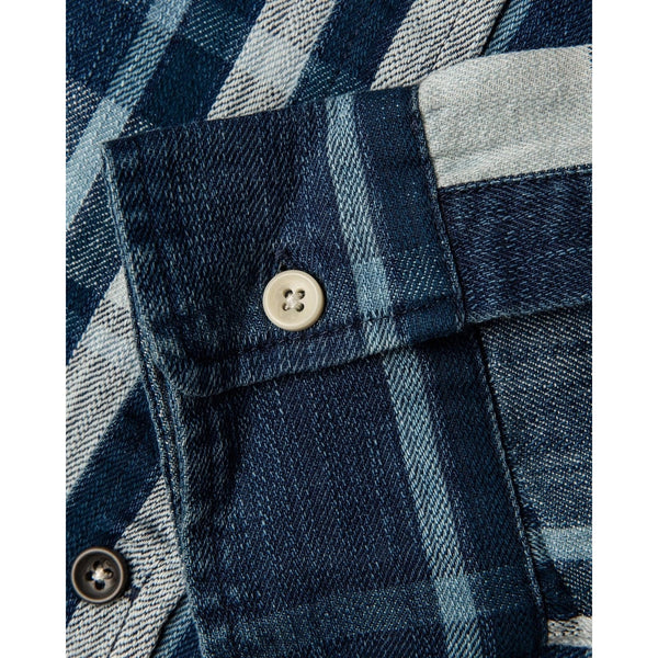 Taylor Stitch x Stetson California Shirt Sz. 2XL 46 Indigo Plaid Organic Cotton