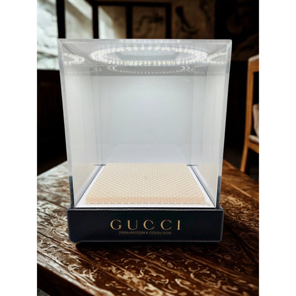 Gucci Diamantissima Watch Display Box Case Black Acrylic Extremely Rare