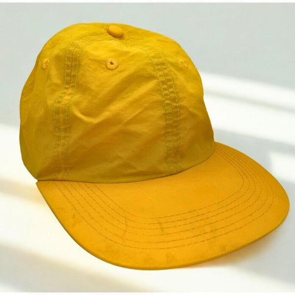 Topo Designs Yellow Nylon Strapback Ball Cap Gorpcore Hiking Running Hat EUC