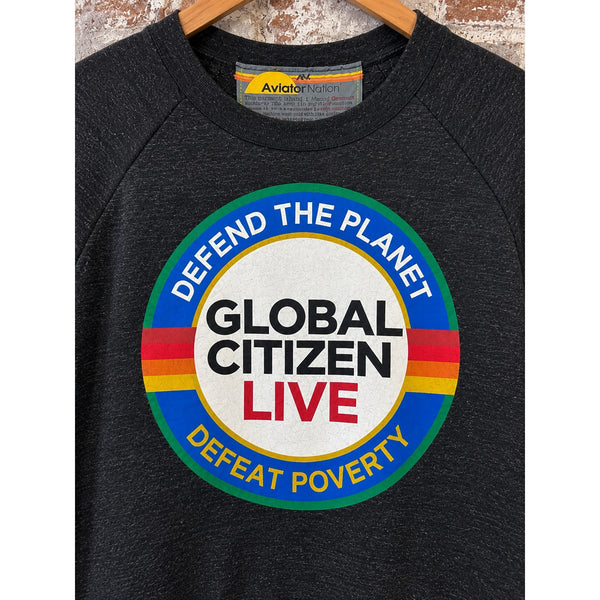Aviator Nation Global Citizen Live Sweatshirt Charcoal Gray Large USA Unisex