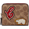Coach C7205 Billfold Wallet Signature Canvas Tan Rust w/ Bear Patch EUC