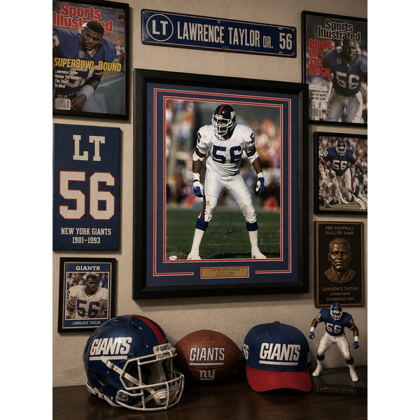 Lawrence Taylor New York Giants Signed Autographed Framed 16x20 Photo JSA HOF