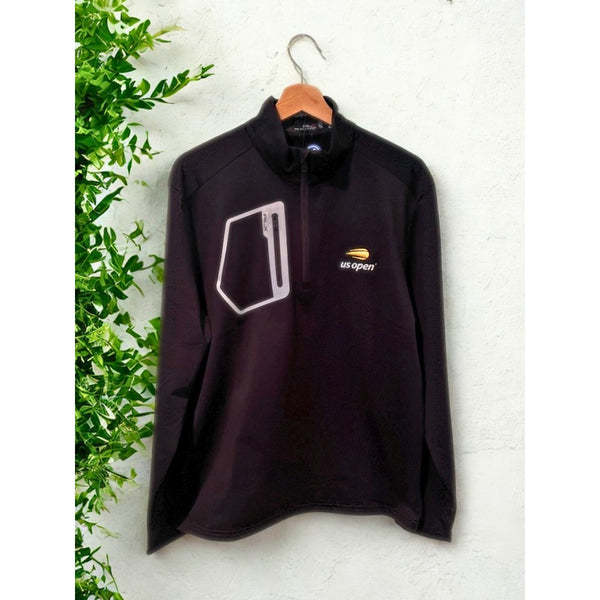 RLX Ralph Lauren US Open Tennis Quarter Zip Pullover Sz. M Black Performance NWT