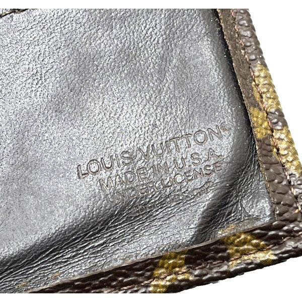 Louis Vuitton Monogram Vintage Long Bifold Clutch Wallet USA Made Cowhide Leathe
