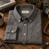 Taylor Stitch The Jack Shirt Men's 2XL 46 Charcoal Donegal Nep Organic Cotton
