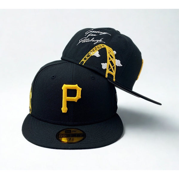 Pittsburgh Pirates New Era Cloud Icon 59FIFTY Hat Black 7 3/8 NWT Rare