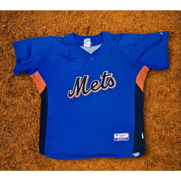 New York Mets Majestic Authentic Cool Base Jersey Blue Men's M Y2K MLB EUC