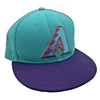 Arizona Diamondbacks New Era 59FIFTY Fitted Hat Retro Two Tone Teal Purple 7 3/8
