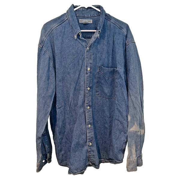 Banana Republic Shirt Mens Large Blue Denim Jean Pocket 90s Y2K USA VTG