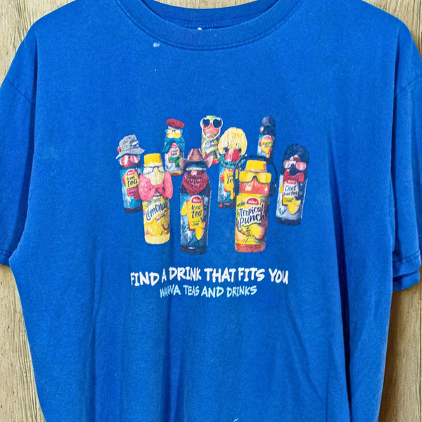 Wawa Iced Tea Employee T Shirt XL Blue Dress Your Bottle Y2K Rare Vintage