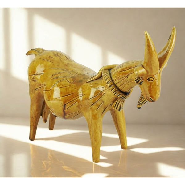 Rosa Ramalho Portugal Folk Art Pregnant Goat Ceramic Sculpture Signed Vintage