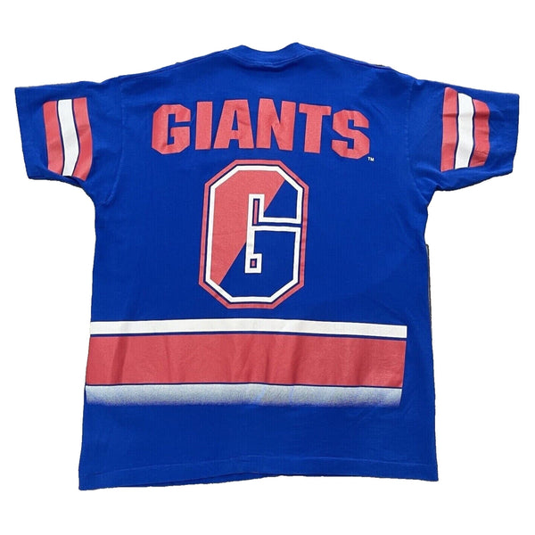 New York Giants T Shirt Adult L 90s Salem Sportswear All Over Print NFL Vintage