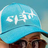 YETI Tarpon Fish Light Blue (Teal) Trucker Hat Ball Cap Mesh Snapback
