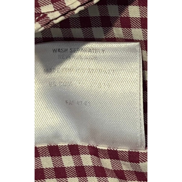 Loro Piana Italy Cotton Flannel Red Gingham Button Down Shirt Men's 3XL MAB1852