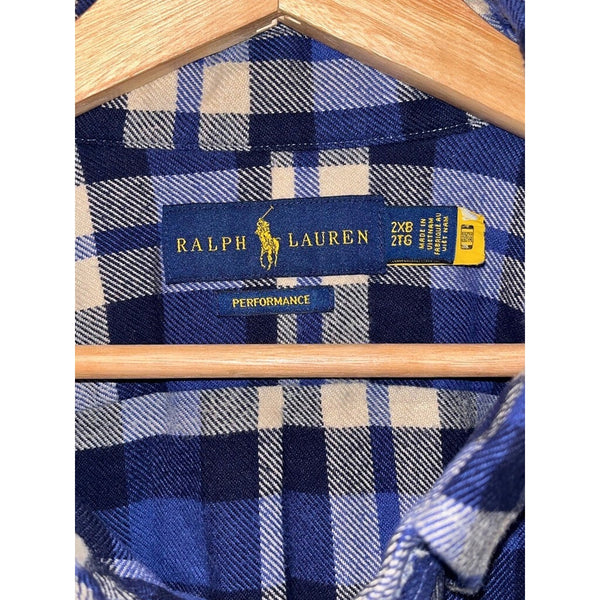 Polo Ralph Lauren Plaid Button Down Shirt 2XB Brushed Cotton Performance Flannel