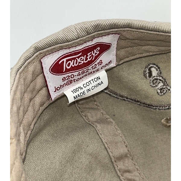 Piggly Wiggly Khaki Head Tail Adjustable Hat Embroidered Grocery Store Cap EUC