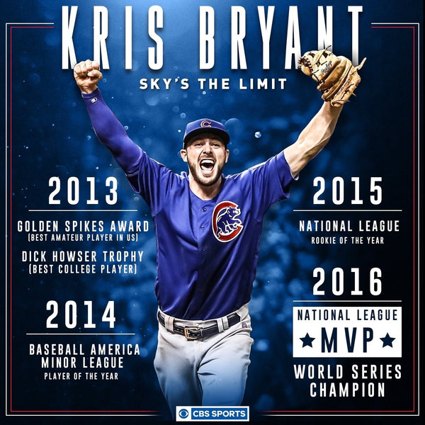 Kris Bryant Chicago Cubs Rockies Signed OMLB Baseball Side Panel NL MVP WS Champ