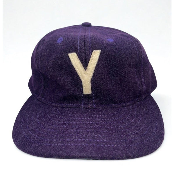 Yale University Ebbets Field Flannels Wool Strapback Hat Cap USA Rare Purple