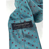 Christian Dior Geometric Dot Silk Tie Teal Burgundy Made in USA Paris New York