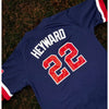 Atlanta Braves Jason Heyward #22 Nike MLB Baseball Jersey Men's L Vintage Navy