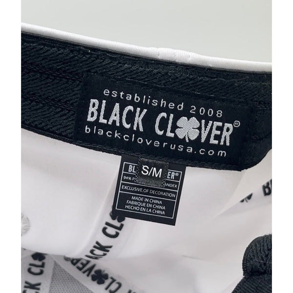 Black Clover Premium Clover 16 Flex Fit Hat White S/M Nick's Camp NWT Golf Cap