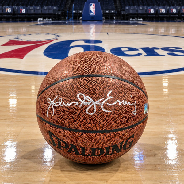 Julius Dr. J Erving Signed Spalding NBA Basketball Auto COA HOF 76ers Sixers
