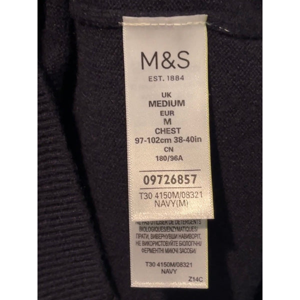 M&S Marks & Spencer Autograph Cashmere Sweater Vest Jumper Navy Mens M