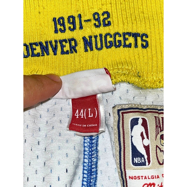 Denver Nuggets 1991-92 Mitchell & Ness Hardwood Classics Swingman Shorts L EUC