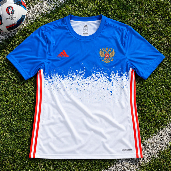 Russia Euro 2016 Adidas Away Pre-Match Training Jersey Climacool Blue White XL
