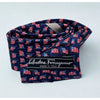 Salvatore Ferragamo Silk Tie USA Flag Patriotic Navy Made Italy Luxury Vintage