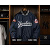 New York Yankees Majestic Authentic Dugout Jacket USA Flag Navy Sz S Vintage