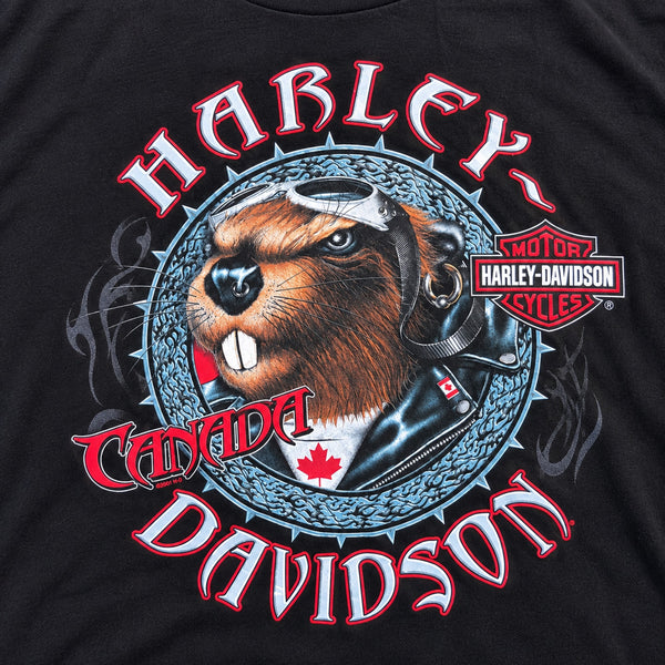 Harley Davidson Canada Beaver T Shirt 4XL Saint John NB Double Sided Biker