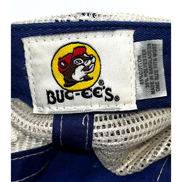 Buc-ee’s Gas Station Blue White Mesh Snapback Baseball Cap Hat EUC