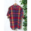 Polo Ralph Lauren Madras Plaid Shirt 2XL Vintage Short Sleeve Button Front