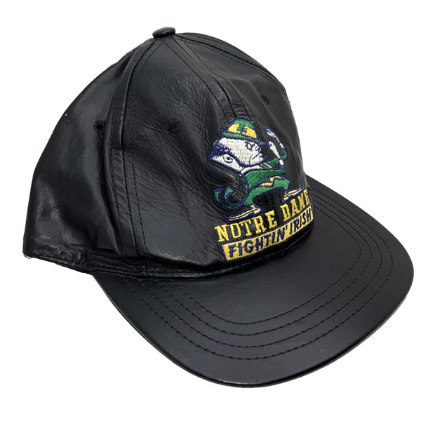 Notre Dame Fighting Irish Vintage 90s Jeff Hamilton Leather Hat NCAA USA Made