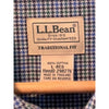 LL Bean Mens Large Multi Blue Houndstooth Check Flannel Button Down Shirt Pocket