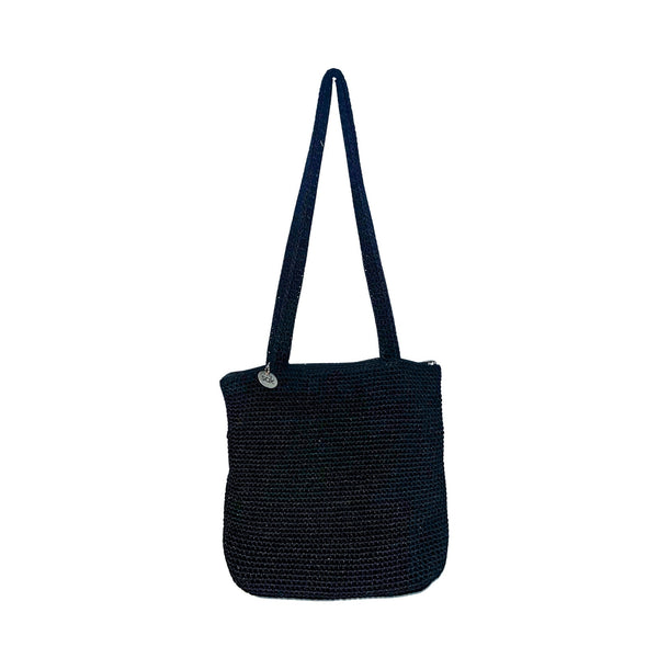 The Sak Original Black Crochet Knit Shoulder Bag Purse