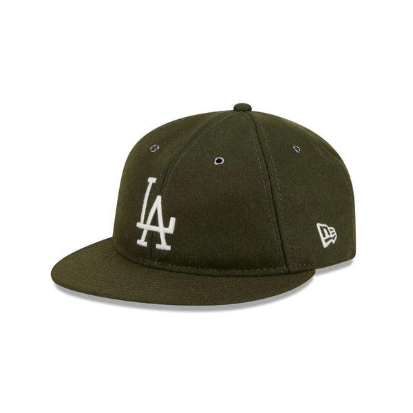 Los Angeles Dodgers New Era 59FIFTY Retro Crown Olive Fitted Hat 7 1/8 Wool NWT