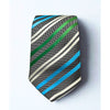 Eton Silk Neck Tie Made in England Blue Green Black White Striped Luxury Tie