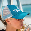 YETI Tarpon Fish Light Blue (Teal) Trucker Hat Ball Cap Mesh Snapback