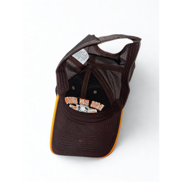 Bass Pro Shops Gone Fishing Orange Brown Adjustable Hat NWOT Outdoor Cap