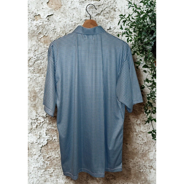 Collars & Co XL Blue Gingham Performance Polo Dress Collar Golf Shirt EUC