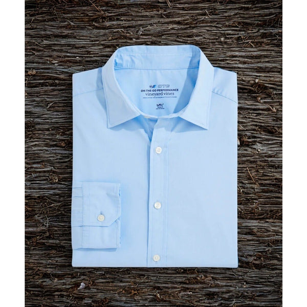Vineyard Vines Breakwater Performance Cotton Shirt Mens Small Ocean Blue NWT