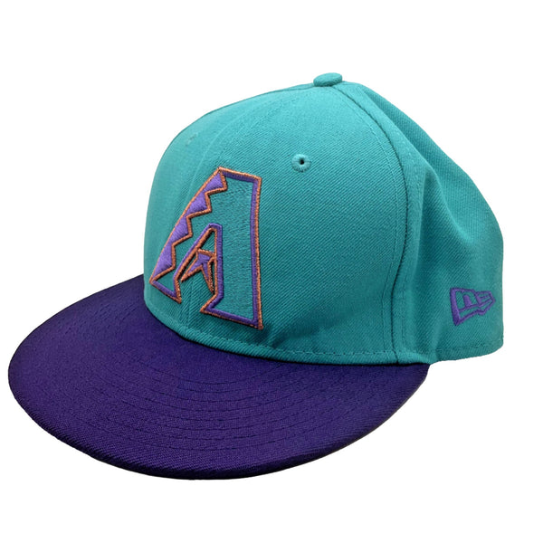 Arizona Diamondbacks New Era 59FIFTY Fitted Hat Retro Two Tone Teal Purple 7 3/8
