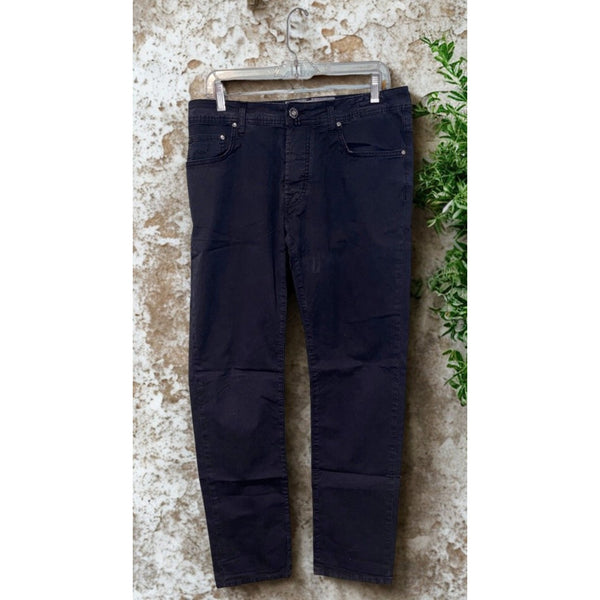 Jacob Cohen Bard Classic Chino Pants Navy Cotton Stretch Slim 34x32 Italy $415